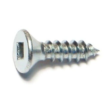 Sheet Metal Screw, #8 X 5/8 In, Zinc Plated Steel Flat Head Square Drive, 50 PK